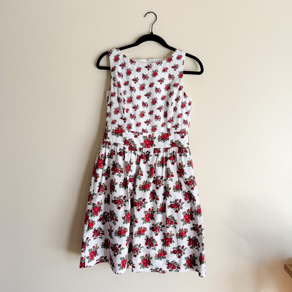 Brooks Brothers Red Fleece White + Red Floral Print Sleeveless Mini Dress 6 - Picture 9 of 9